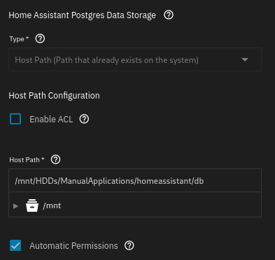 config of postgres host path